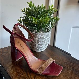 Burgundy and Gold Women's Sandals